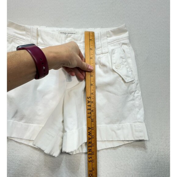 Banana Republic Womens Martin Fit Chino Shorts Size 2 White Summer Casual Pocket - Picture 6 of 12